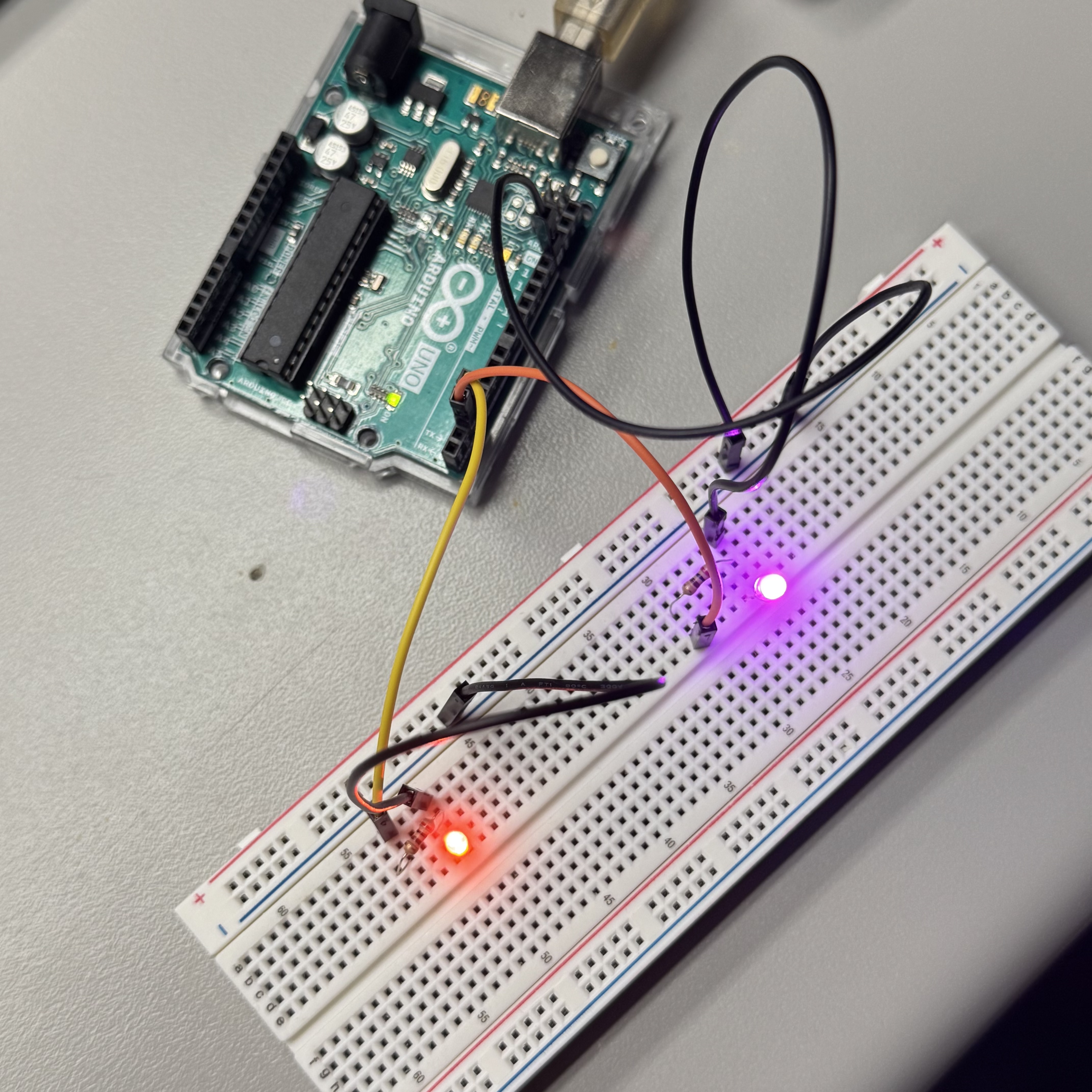 Proceeding further, I connected the two bulbs in series and added resistors to both—successfully.